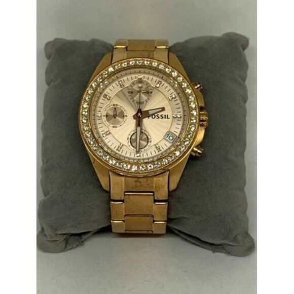 Fossil ES3352 Decker Chronograph Women's Gold Stainless Steel Analog Watch E118 - Picture 2 of 9